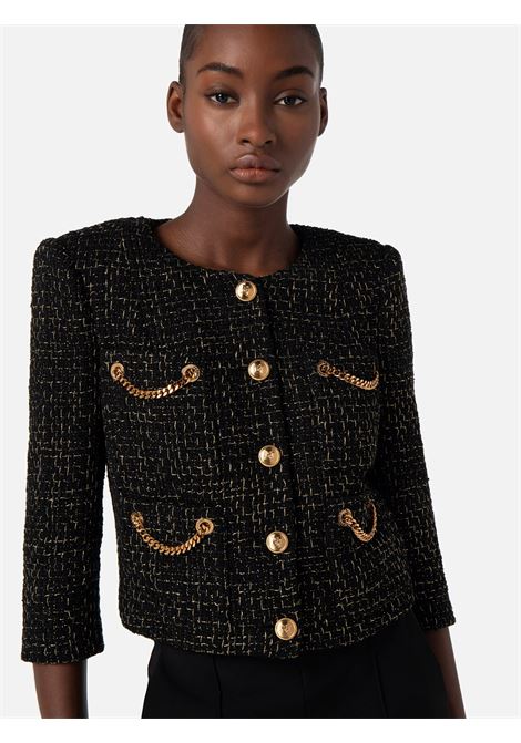 Giacca corta in tweed lurex con catene Elisabetta Franchi ELISABETTA FRANCHI | Giacche | GI06837E2110
